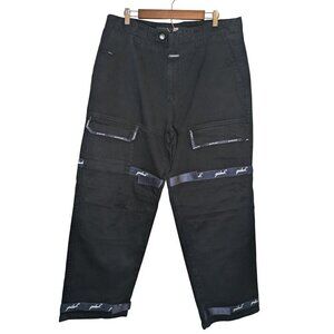 Marithe Francois Girbaud Mens Baggy Shuttle Tape Jeans Size 38M Black Y2K Cargo